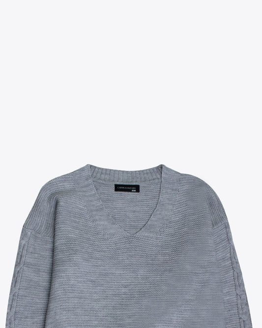 Sweater cuello V gray
