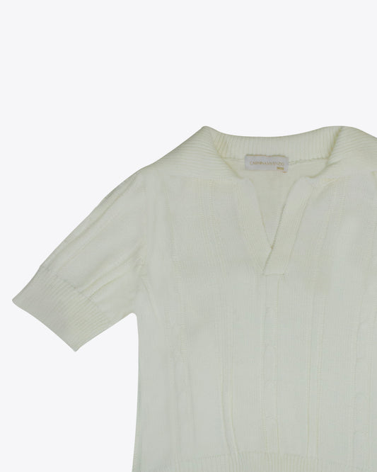 Sweater polo M/C cream
