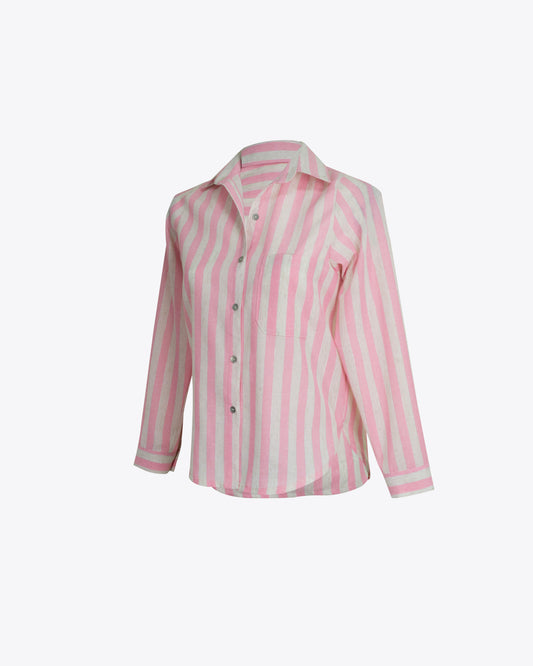 Camisa classic Slim rayas rosa