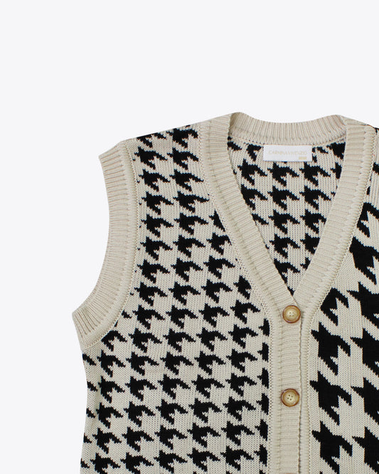 Chaleco tejido nude/black