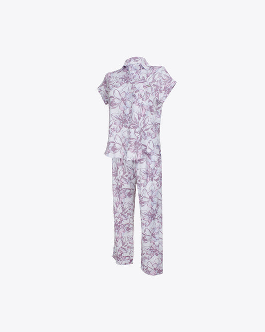 Pijama camisería m/c lotus lila