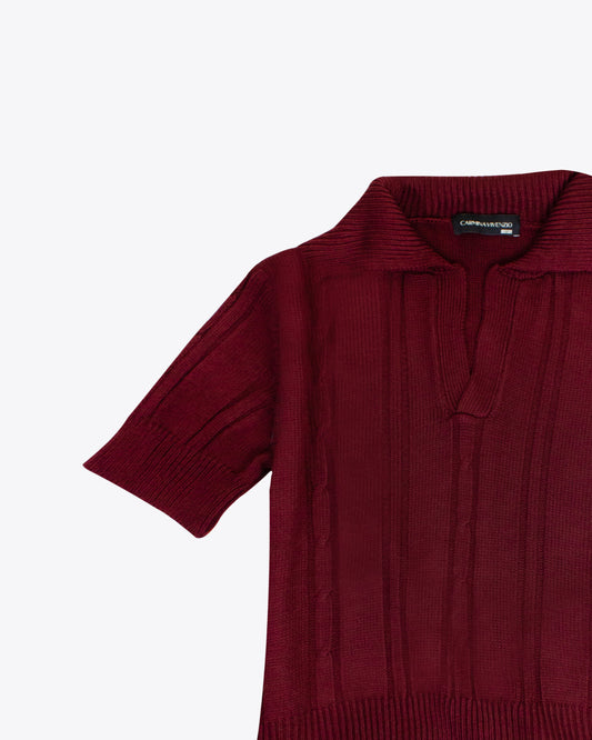 Sweater polo M/C burgundy