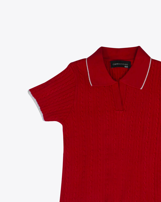 Sweater Trenzado M/C Red