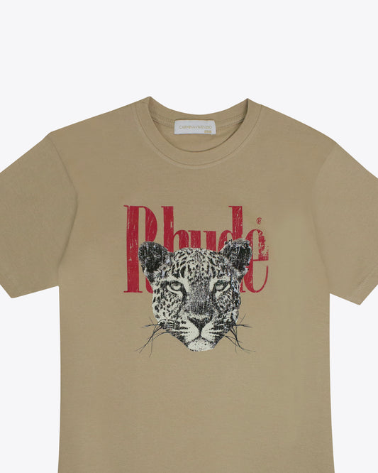 T-shirt leopard latte oversize