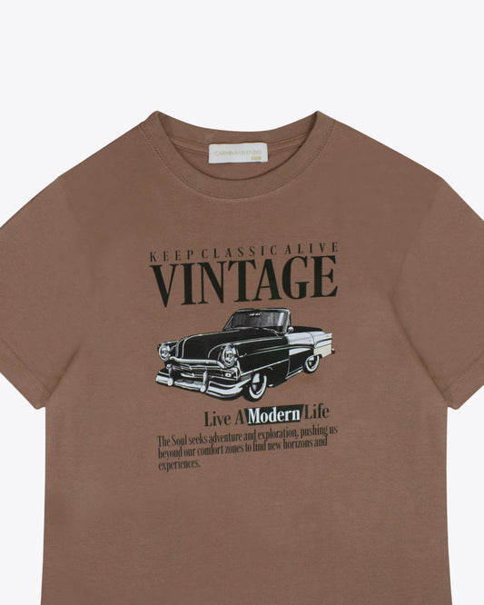 T-shirt vintage mocca oversize
